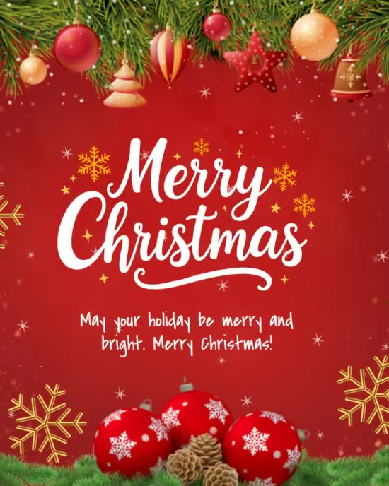 Plantilla de Red Merry Christmas Poster Instagram Portrait | PosterMyWall