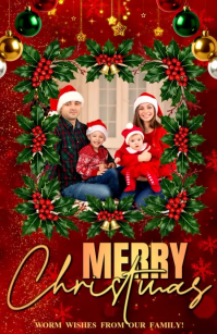 Red Merry Christmas Tabloid template