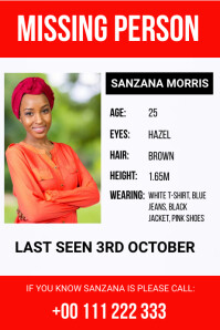 Missing person poster Template | PosterMyWall
