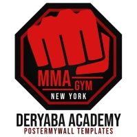 Red MMA Fighting Gym Promo Logo Логотип template