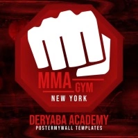 Red MMA Gym Fighting Video Logo Maker template
