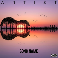 Red Acoustic Album Cover Album Cover Template