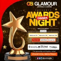 Red Modern & Minimal Awards Dinner Night  Instagram Post Instagram-opslag template