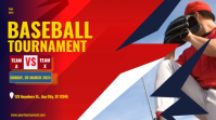 Red Modern & Minimal Baseball Tournament Digital Display (16:9) template