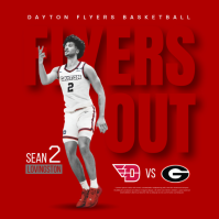 Red Modern & Minimal Basketball Game Announcement Instagram Post template