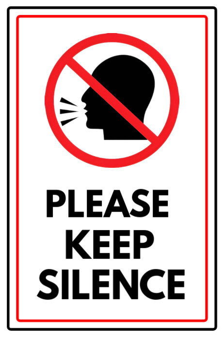 Copy of Red Modern & Minimal Be Quiet Silence Sign Template Poster ...
