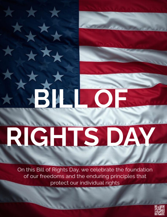 Red Modern & Minimal Bill Of Rights Day Flyer (us Letter) Template ...
