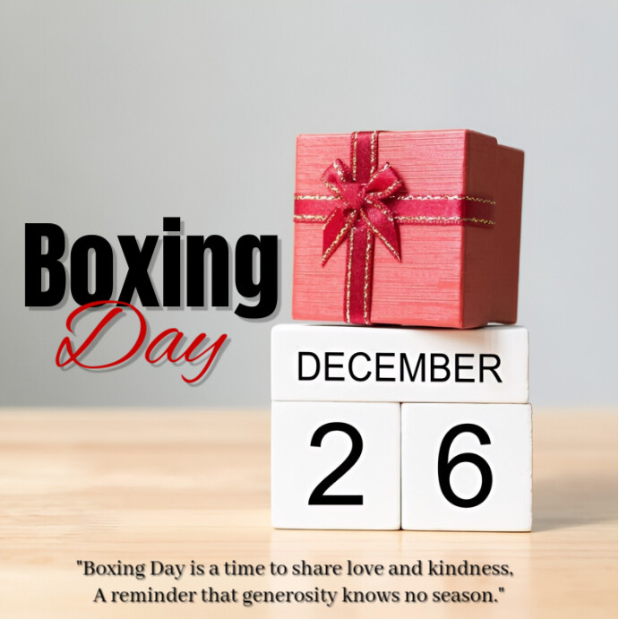 Copy of Red Modern & Minimal Boxing Day Template Design | PosterMyWall