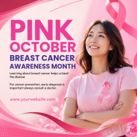 Rouge Breast Cancer Awareness Carré Template