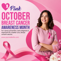 Red Breast Cancer Awareness Instagram-bericht Template