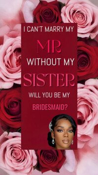 Red Modern & Minimal Bridemaids Poster Whatsapp Status template