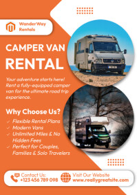 Poster Design For Rv Rental Black Rv Rentals Flyers Template | PosterMyWall