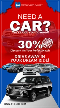 Red Modern & Minimal Car Deals Instagram Story template