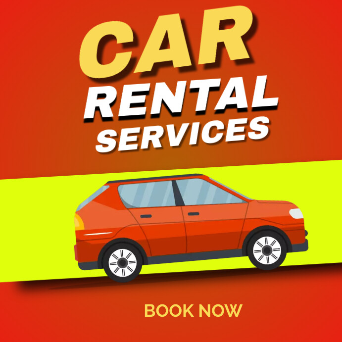 Red Modern & Minimal Car Rental Services Inst Template | PosterMyWall