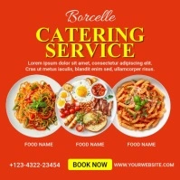 Red Modern & Minimal Catering Service Instagram Post template