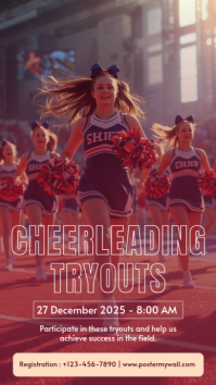 Rosa Cheerleading Tryouts เรื่องราวบน Instagram Template