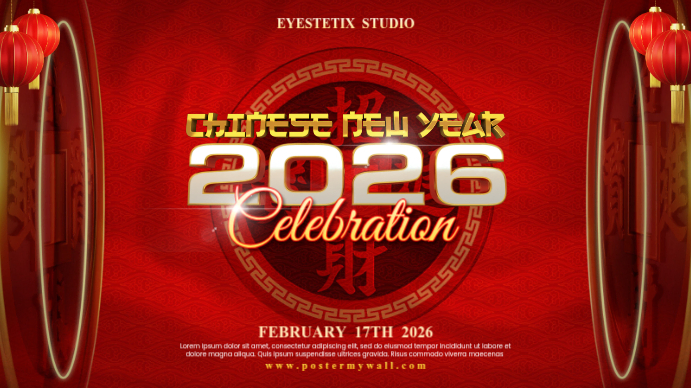 Plantilla de Red modern & minimal chinese new year 2026 celebration ...