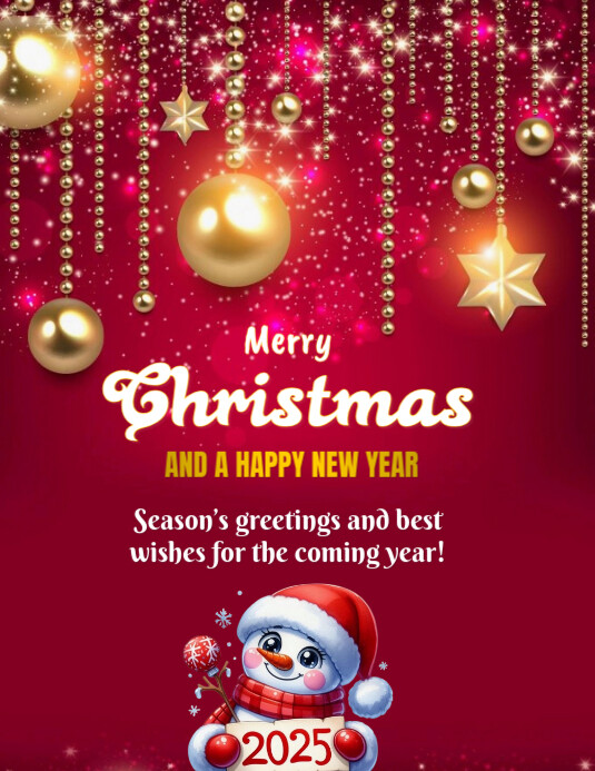 Copy of Red Modern & Minimal Christmas And New Year Flyer (us Letter ...