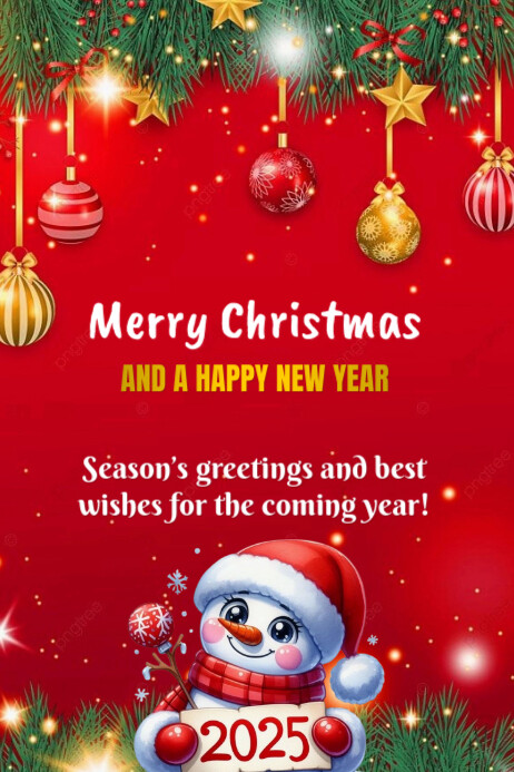 Copy of Red Modern & Minimal Christmas And New Year Poster | PosterMyWall