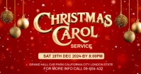 Red Modern & Minimal Christmas Carol Service Invitation Template Facebook Ad