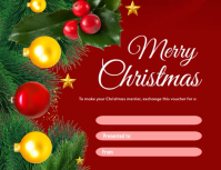 Vermelho Christmas Gift Voucher Flyer Template