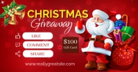 Red Modern & Minimal Christmas Giveaway Facebook Shared Image template