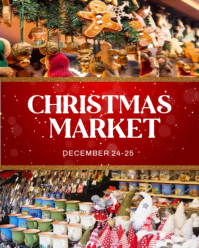 Red Modern & Minimal Christmas Market Instagram Portrait template