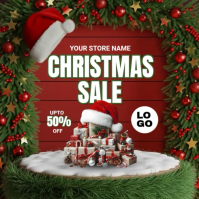 Red Modern & Minimal Christmas Mega Sale Instagram Post template