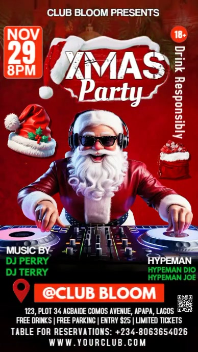 Plantilla de Red Modern & Minimal Christmas Party Instagram Story ...