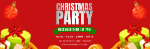 Rood Christmas Party Twitter-header Template