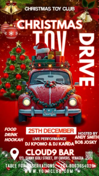 Red Modern & Minimal Christmas Toy Drive Instagram Story template