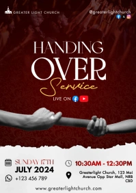 Red Modern & Minimal Church Event  A3 template