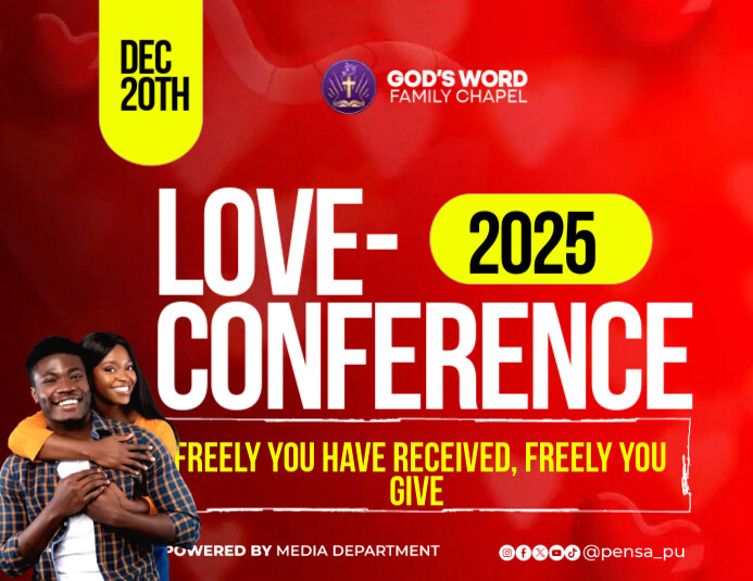 Copy of Red Modern & Minimal Church Love Conference Flyer (us Letter ...