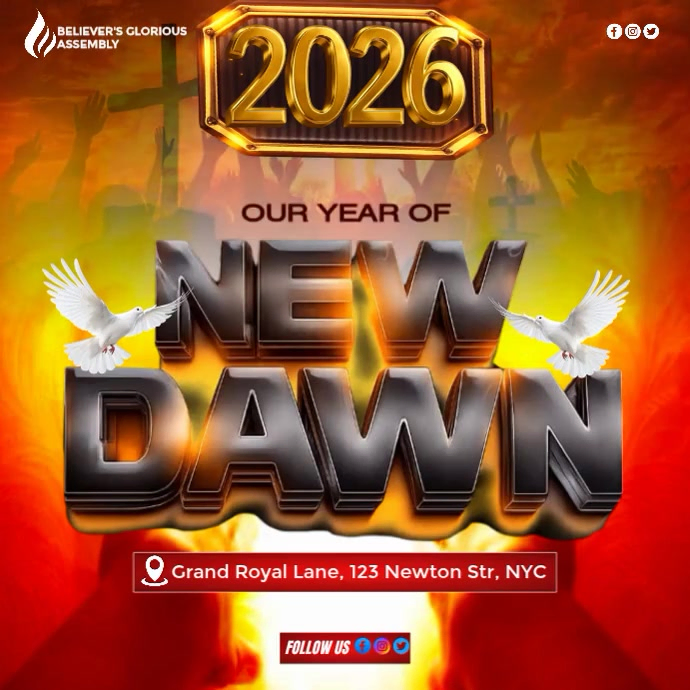 Red Modern & Minimal Church New Year 2026 Prophetic Decree Instagram ...