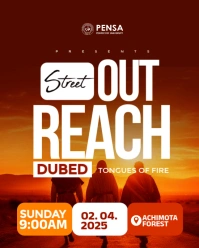 Red Modern & Minimal Church Outreach Flyer  Instagram Portrait template