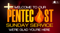 Red Modern & Minimal Church Service YouTube Thumbnail template