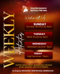 Church Weekly Schedule Template | PosterMyWall