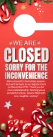 Red Modern & Minimal Closed For Christmas  Door Hanger Cartello da appendere alla porta template