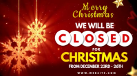 Red Modern & Minimal Closed For Christmas Holiday Digital Display (16:9) template