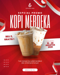 Red Kopi Merdeka Promo Instagram Portrait Template