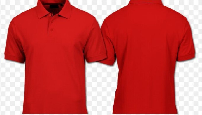 Red Modern & Minimal Collard Shirt Front And Back  mockup template Business Card