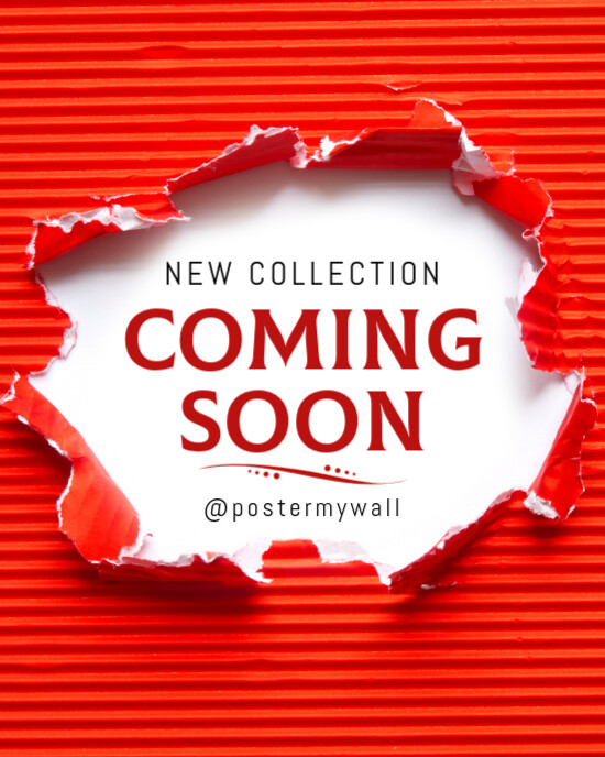 Red Modern & Minimal Coming Soon Instagram Portrait template