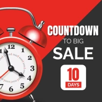 Red Modern & Minimal Countdown Instagram Post template