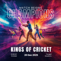 Red Modern & Minimal Cricket Match Day Pos Instagram template