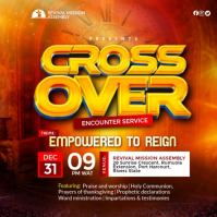 Red Modern & Minimal Crossover Night Service Instagram Post template