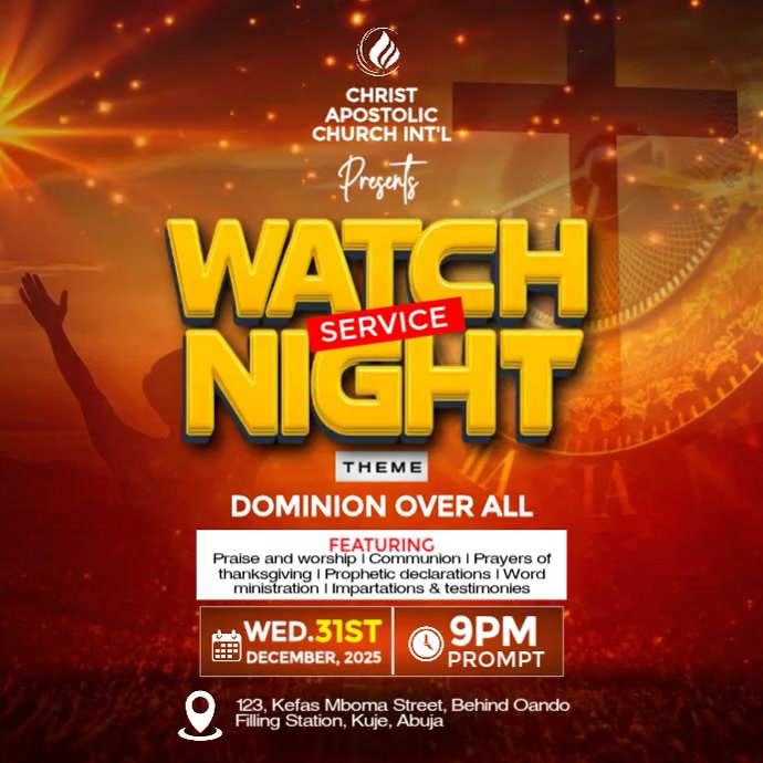 Watch Night Service Template | PosterMyWall
