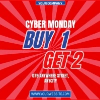 Red Modern & Minimal Cyber Monday Sale Pos Instagram template