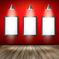 Red Modern & Minimal Display Boards With Stage Lights Instagram Post template