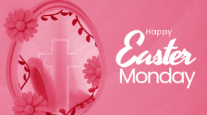 Rood Red Modern & Minimal Easter Monday Digital Display (16:9) Digital Display Template