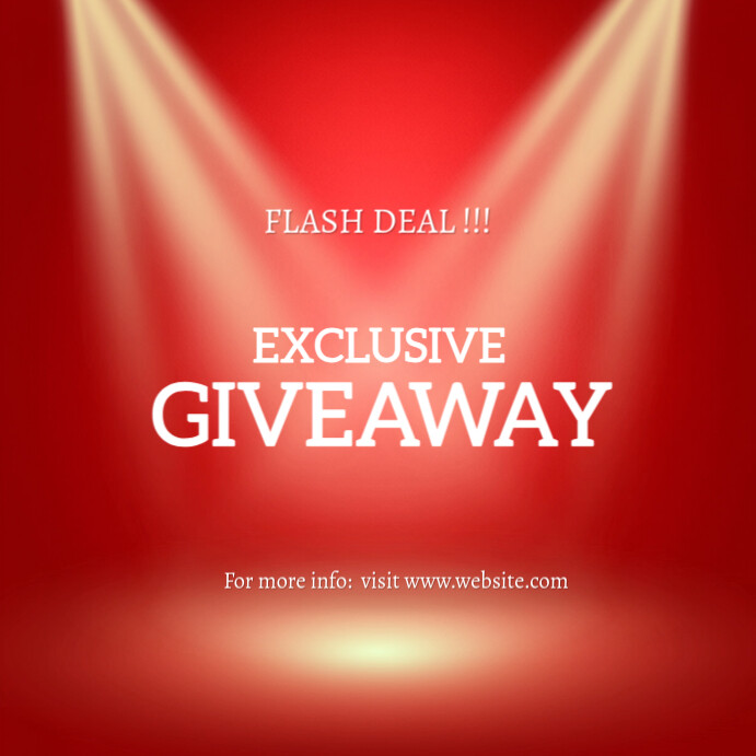 Red Modern & Minimal Exclusive Giveaway  Square (1:1) 方形(1:1) template
